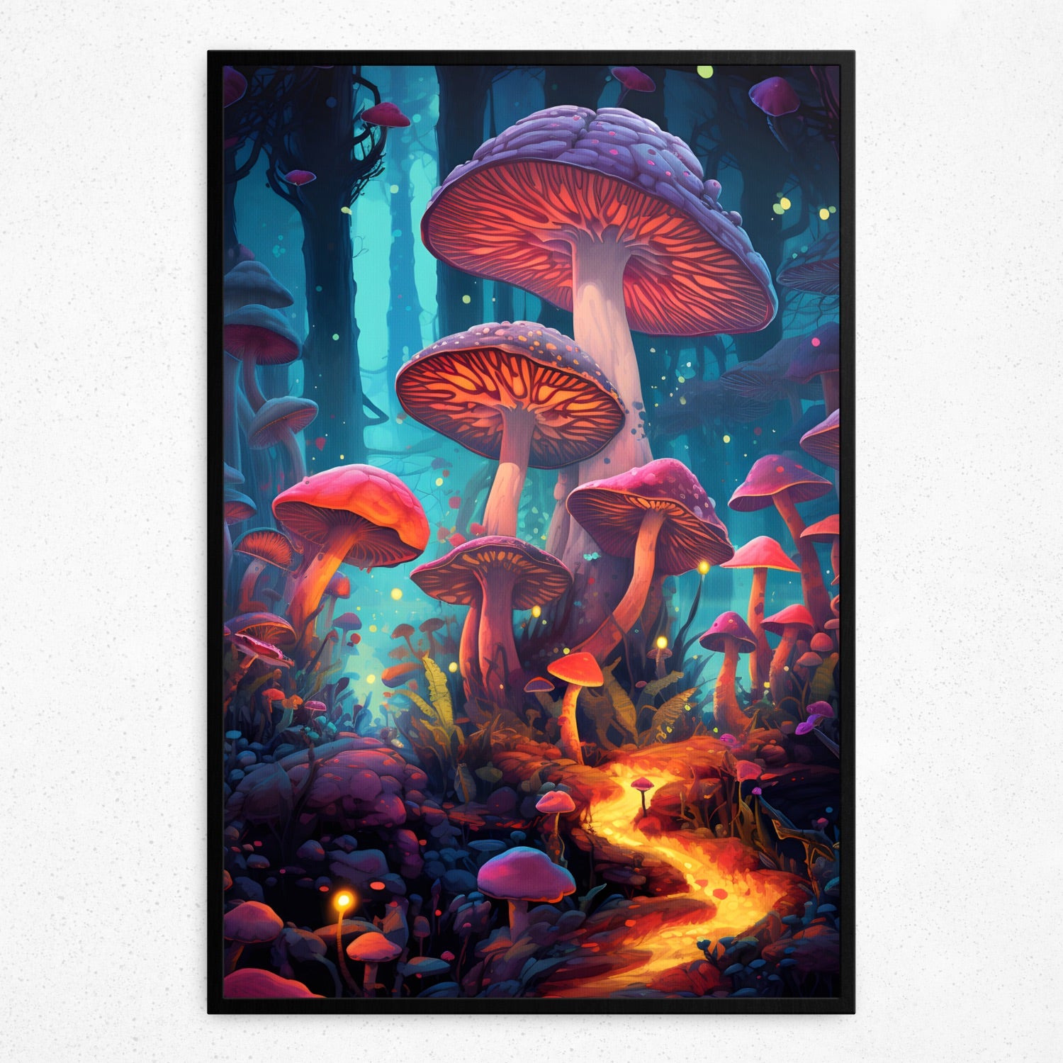 Enchanted Shroomscapes (Framed Poster)